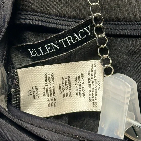 Ellen Tracy Charcoal Ruffle Swimsuit Top - Picture 2 of 3